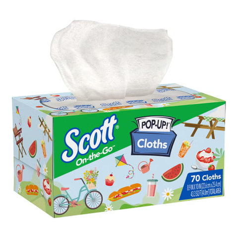 Scott On-the-Go Pop-Up Cloths, Disposable Cleaning Cloths, 70 Count
