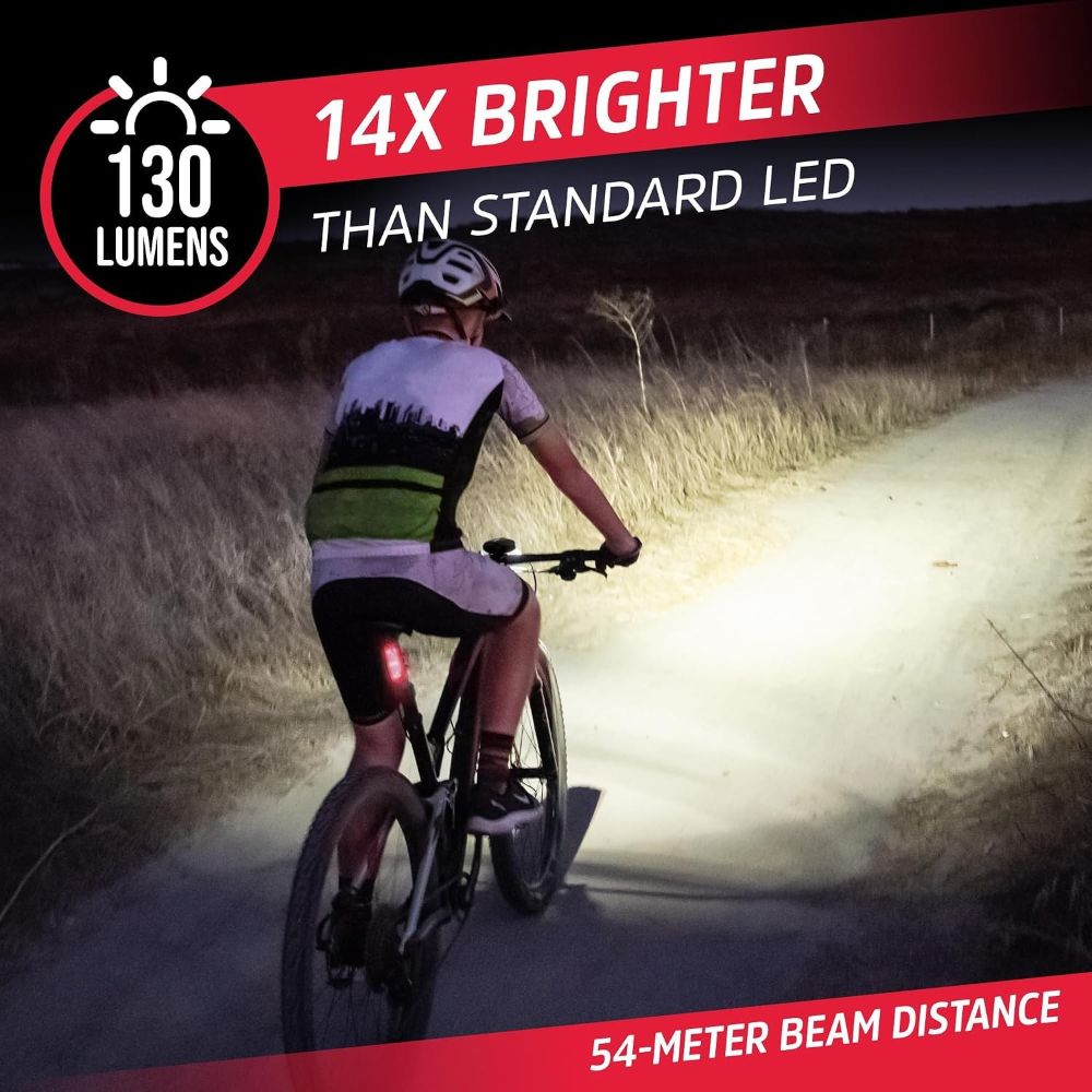 Energizer Bike Light Set, Headlight + Taillight, 130 Lumen, 2 Count -