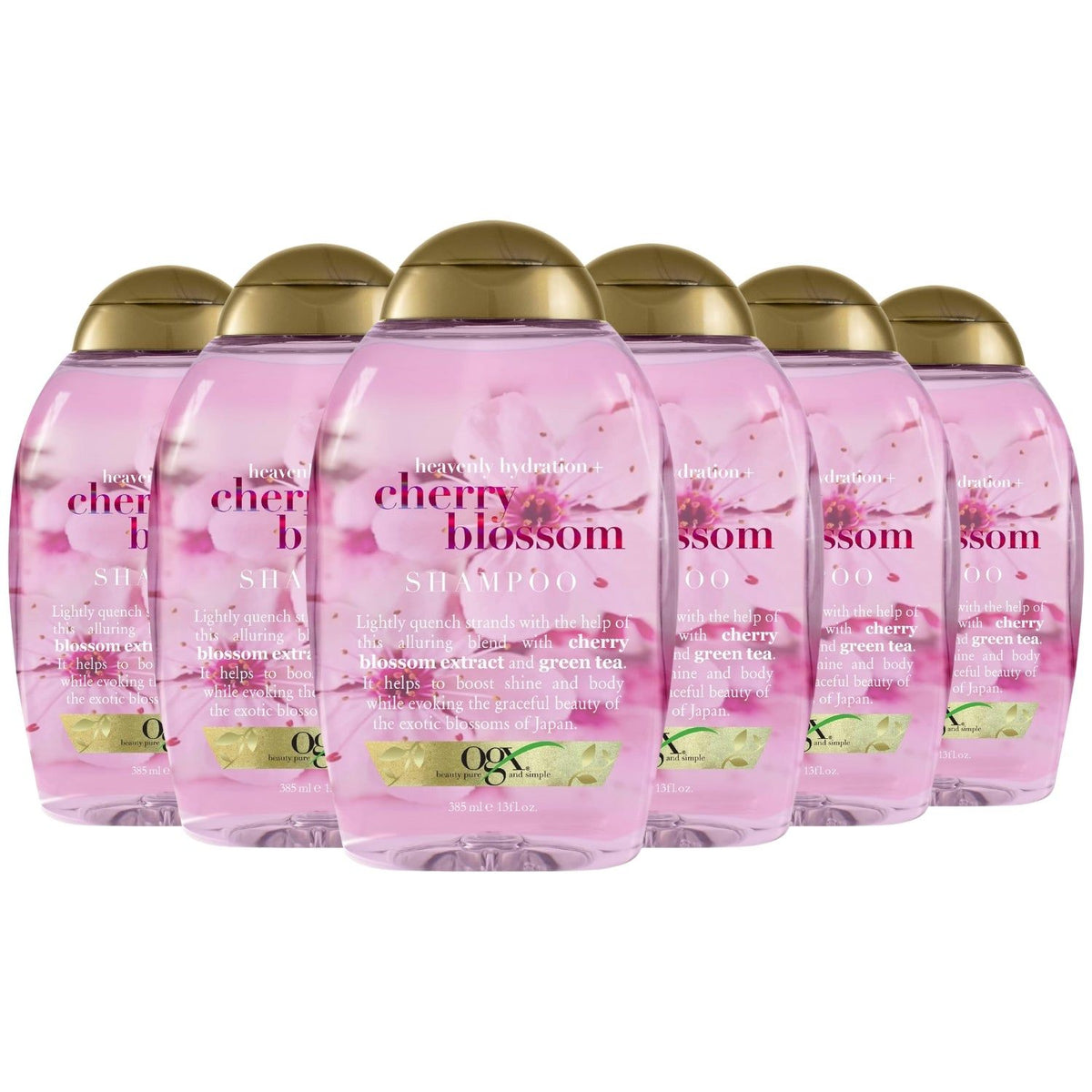 OGX Heavenly Hydration Shampoo, Cherry Blossom, 13 oz, 6-Pack