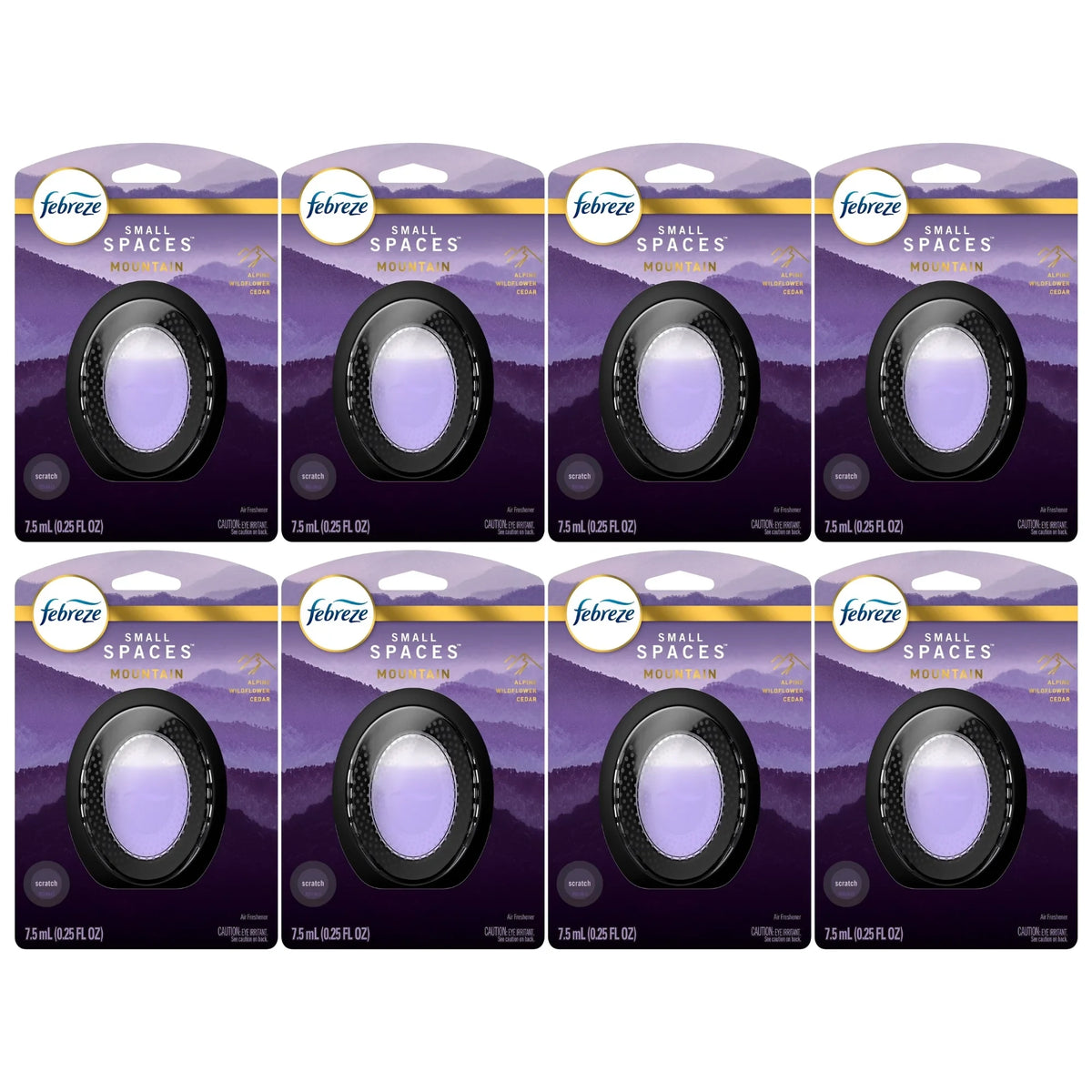 Febreze Small Spaces Air Freshener, Mountain Scent, 8-Pack