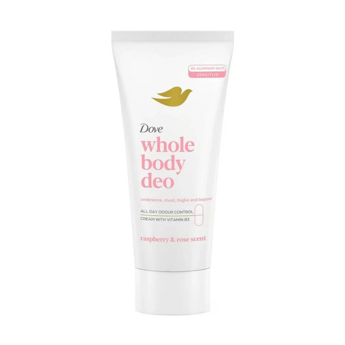 Dove Whole Body Deodorant Invisible Cream, Raspberry & Rose, 2.5oz -