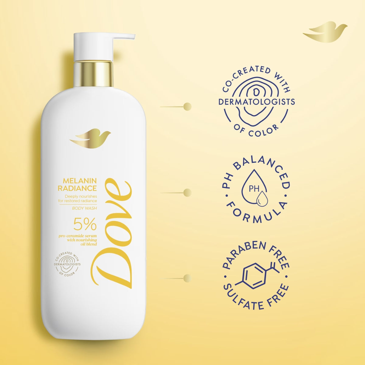Dove Melanin Radiance Body Wash, Velvet Cherry Vanilla, 18.5oz -