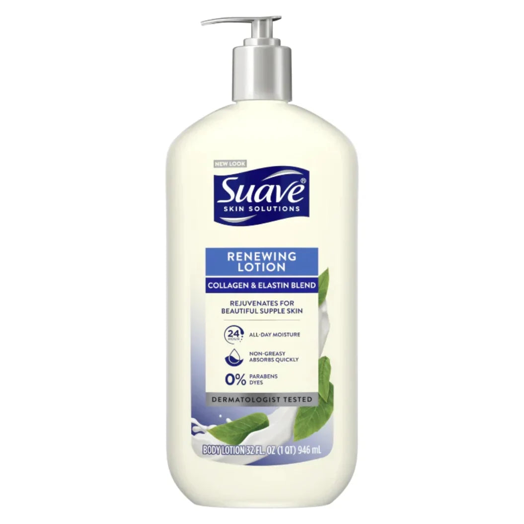 Suave Skin Solutions Renewing Body Lotion with Collagen & Elastin Blend, 32 Oz -