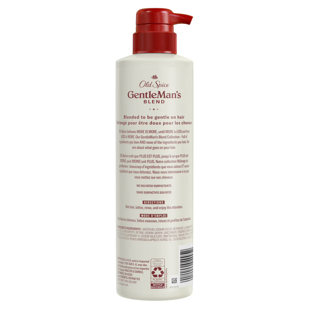 Old Spice Gentleman's Blend 2-in-1 Moisturizing Shampoo + Conditioner, Apricot Kernel & Coconut Oil, 14.8oz -
