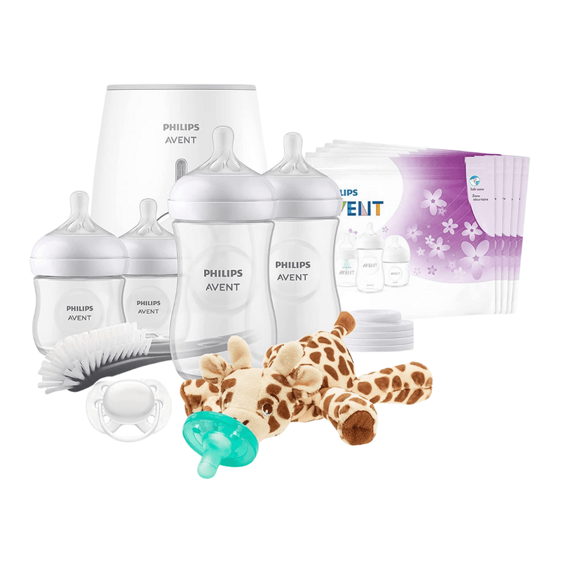 Philips AVENT All-In-One Gift Set Natural Bottles with Natural Response Nipple & Snuggle Giraffe - First Choice Buying