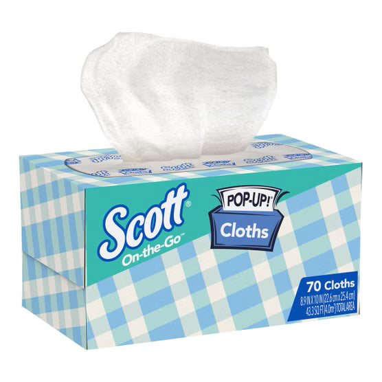 Scott On-The-Go Pop-Up Cloths, 70 Count, 6-Pack -