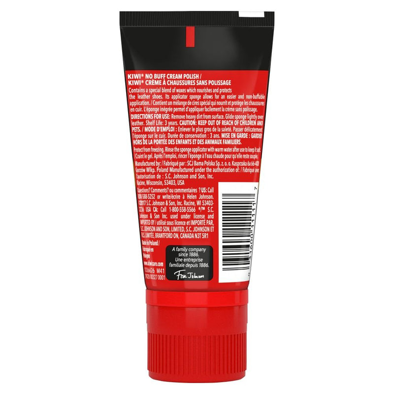 Kiwi No Buff Cream Polish, Revives and Nourishes Leather, Black, 1.7oz