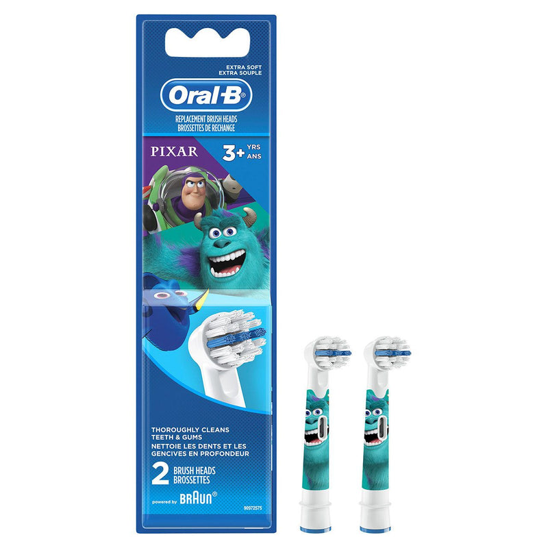 Oral-B Kids Extra Soft Replacement Brush Heads, Pixar Favorites, 2 Count