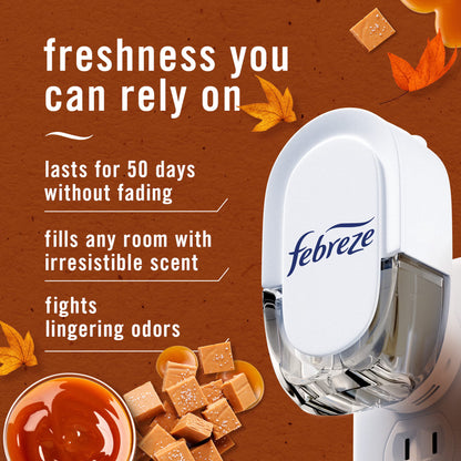 Febreze Plug Scented Oil Refills, Sea Salt Caramel & Maple, 0.87oz, 2 Count -