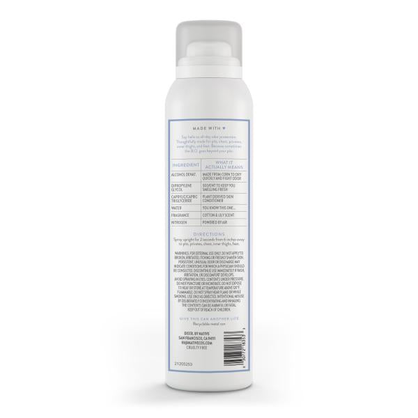 Native Whole Body Deodorant Spray, Cotton & Lily, 3.5oz