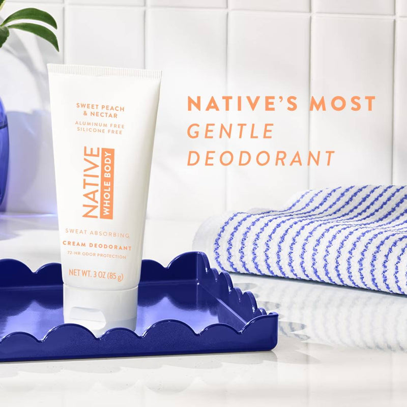 Native Whole Body Deodorant Cream, Sweet Peach & Nectar, 3oz