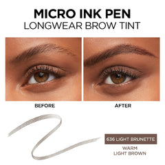 L'Oreal Paris Micro Ink Pen by Brow Stylist with Precision Comb Tip, 636 Light Brunette