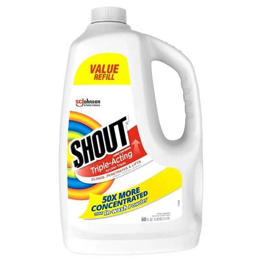 Shout Triple-Acting Laundry Stain Remover Refill Bottle, 60 fl oz