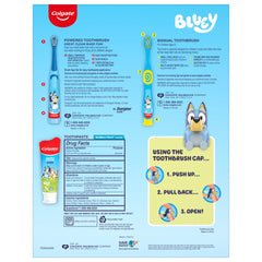 Colgate Bluey Brushstastic Gift Set with Manual & Battery Toothbrushes, Toothpaste & Cap