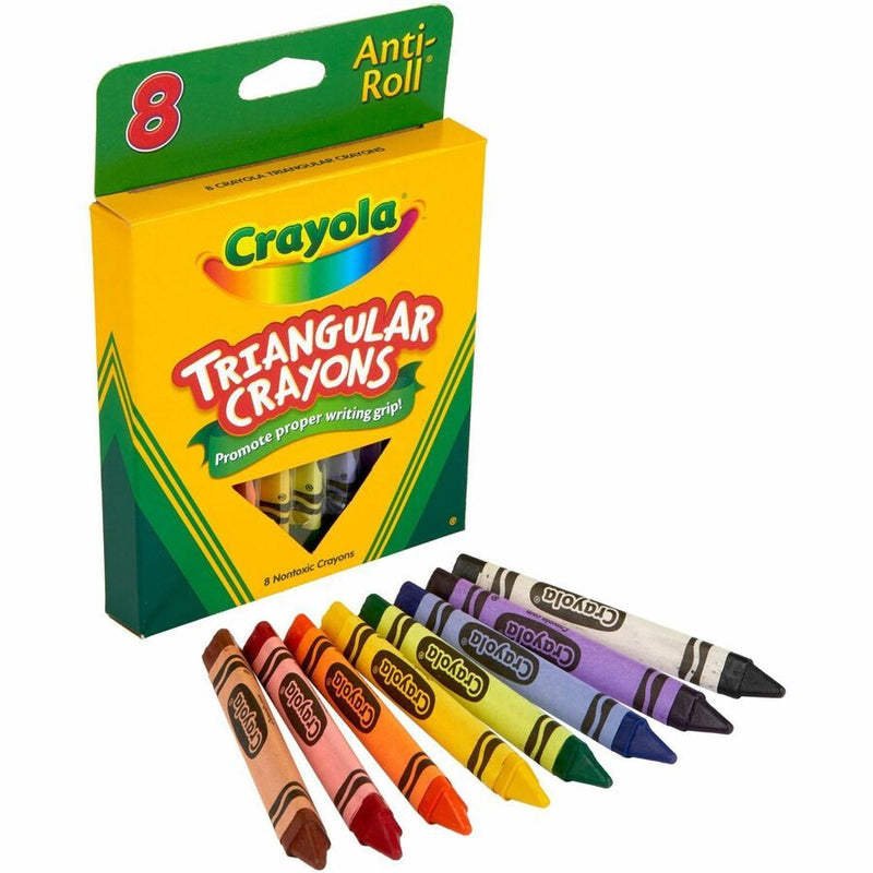 Crayola Triangular Anti-Roll Crayons, 8 Count