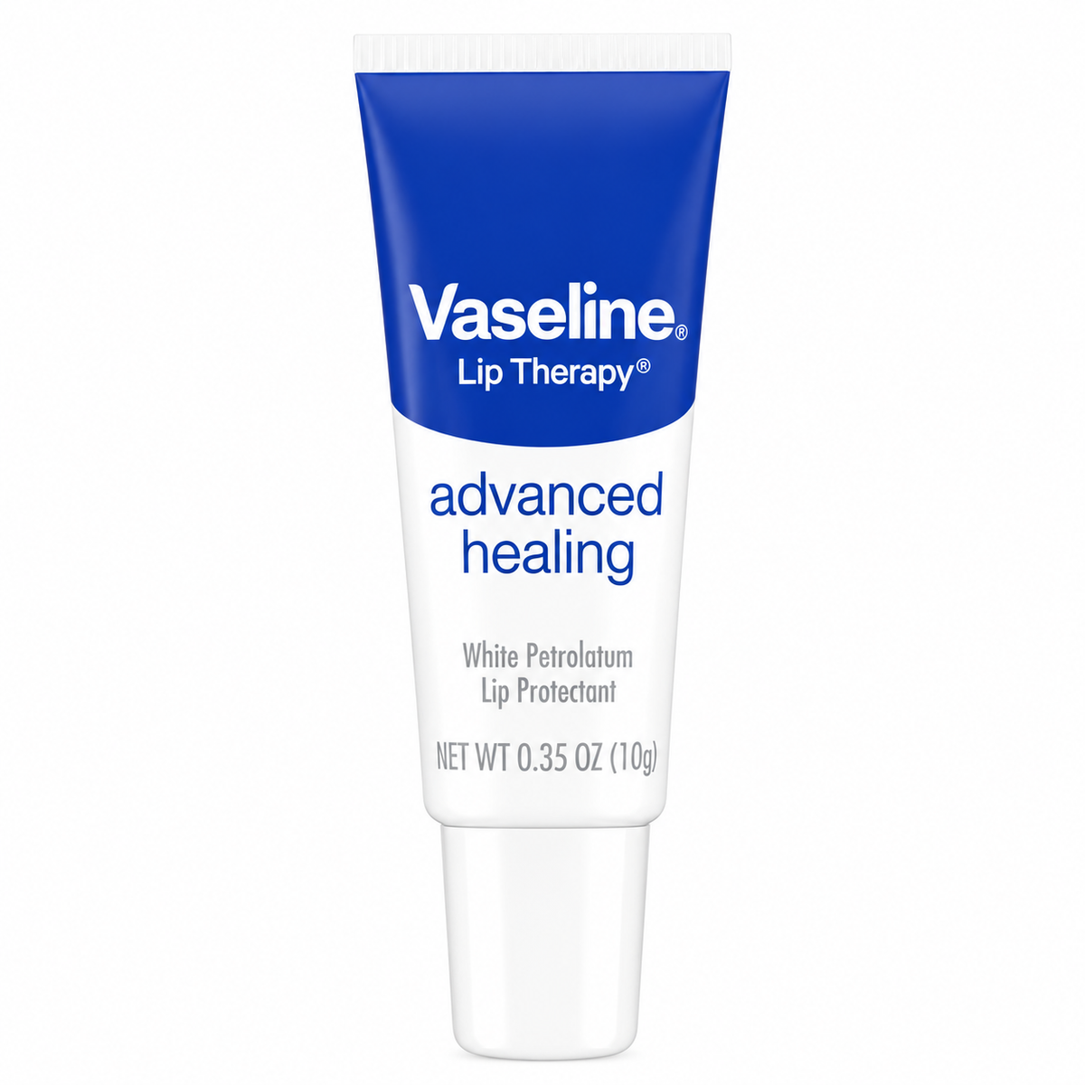 Vaseline Lip Therapy Advanced Healing lip treatment, 0.35 oz tube, front