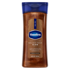 Vaseline Glazed and Glisten Golden Hour Glow Shimmering Gel Oil, Vanilla Cocoa, 6.8oz