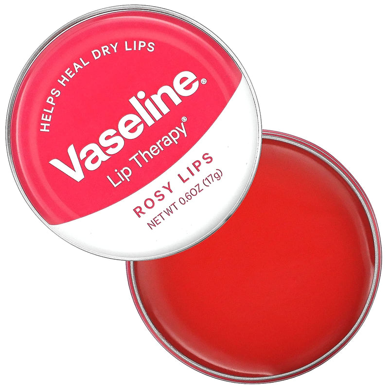 Vaseline Lip Therapy Lip Balm Tin, Rosy Lips, 0.6oz