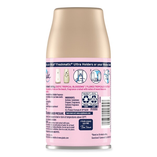 Glade Automatic Spray Refills, Exotic Tropical Blossoms, 6.2oz