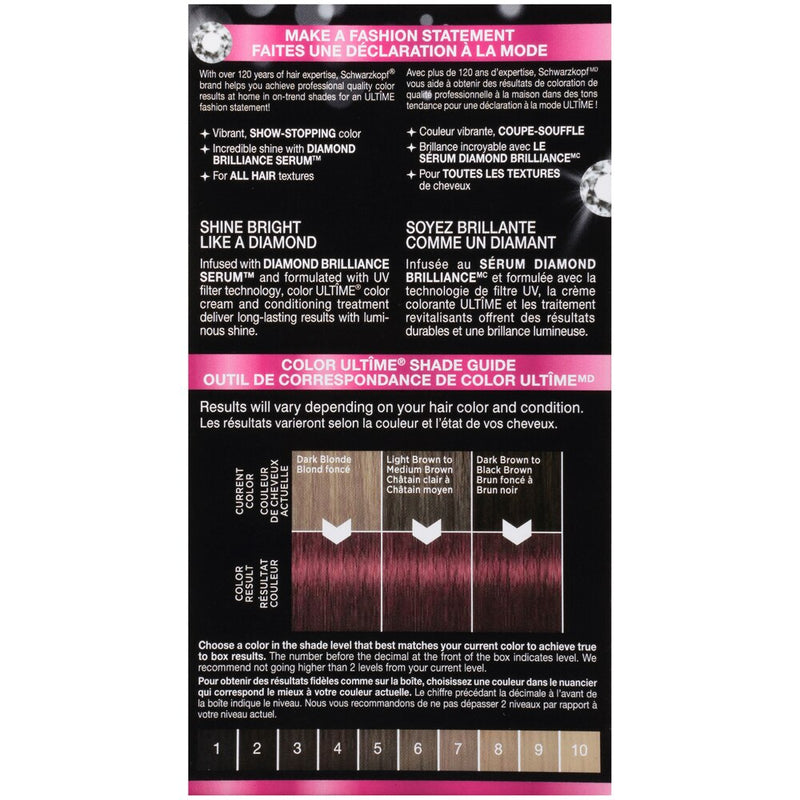 Schwarzkopf Color Ultime Long-Lasting Vibrant Hair Color, 5.22 Ruby Red