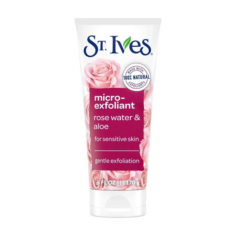 St. Ives Micro-Exfoliant Rosewater & Aloe Vera Face Scrub for Sensitive Skin, 6 Oz