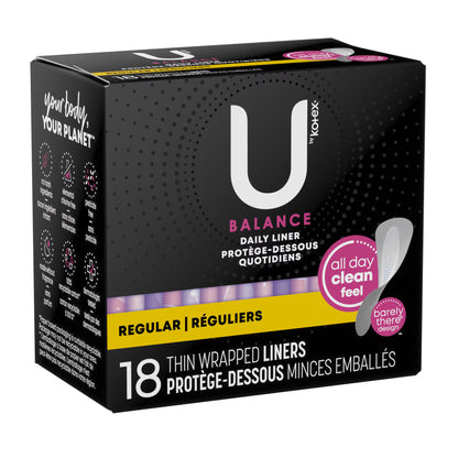 U by Kotex Balance Daily Liners, Regular, 18 Count, image 2