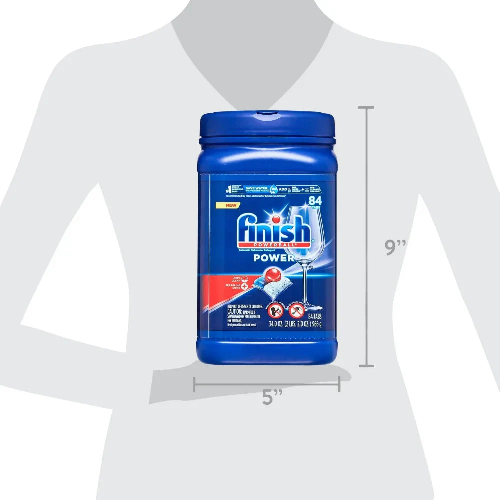Finish Power, Automatic Dishwasher Detergent Powerball, 84 Tabs, image 6