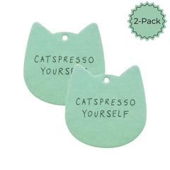Catspresso Yourself Cat-Shaped Car Air Fresheners, Jasmine, 3"x3", 2-Pack