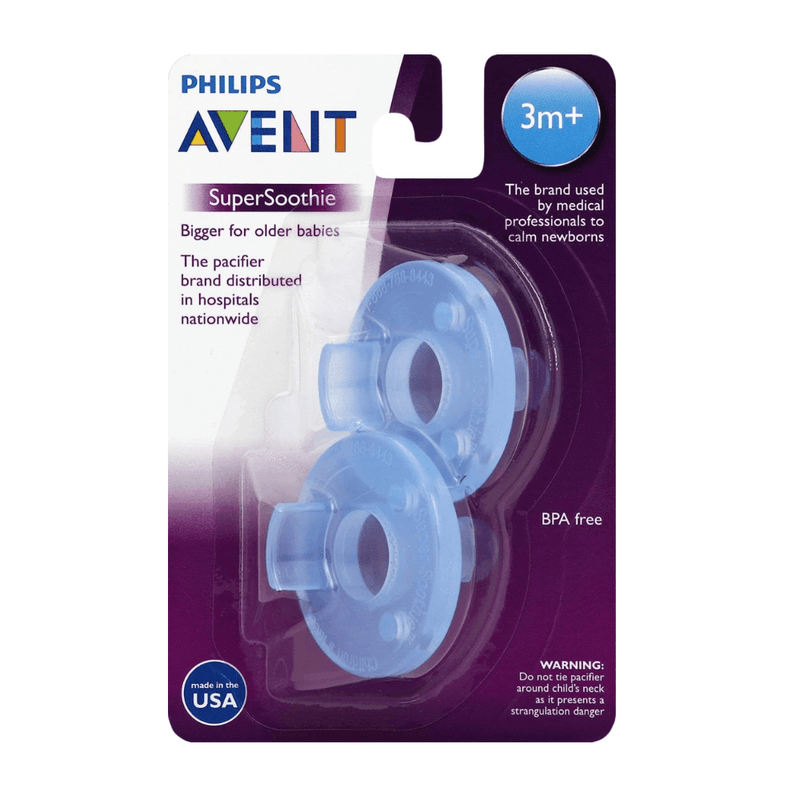 2 Pack Philips AVENT SuperSoothie Pacifier 3+ Months, Blue - First Choice Buying