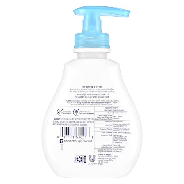Baby Dove Sensitive Skin Care Hypoallergenic Wash, Rich Moisture, 6.5oz