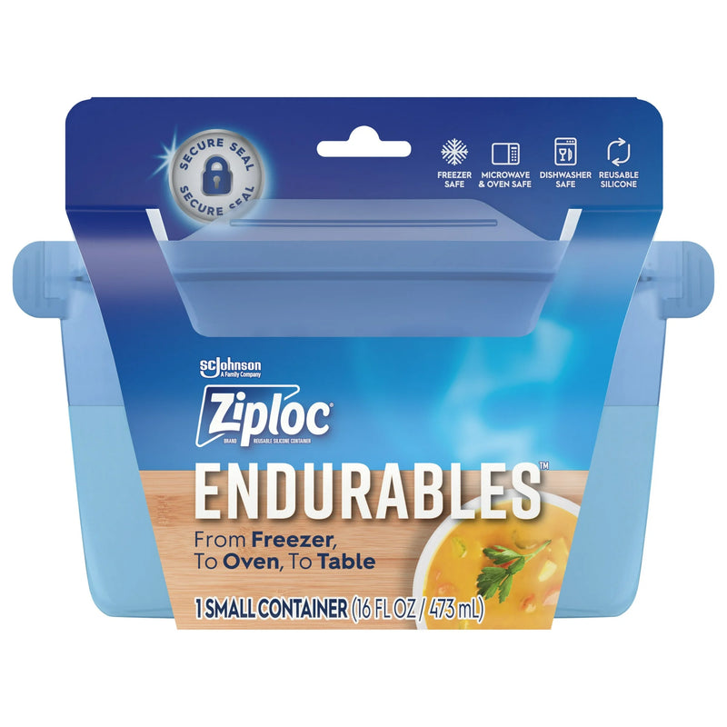 Ziploc Endurables Small Container, Reusable Silicone Bags, 16oz