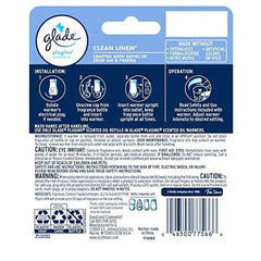 Glade PlugIn Air Freshener Starter Kit, 1 Warmer + 2 Refills, Clean Linen Scent