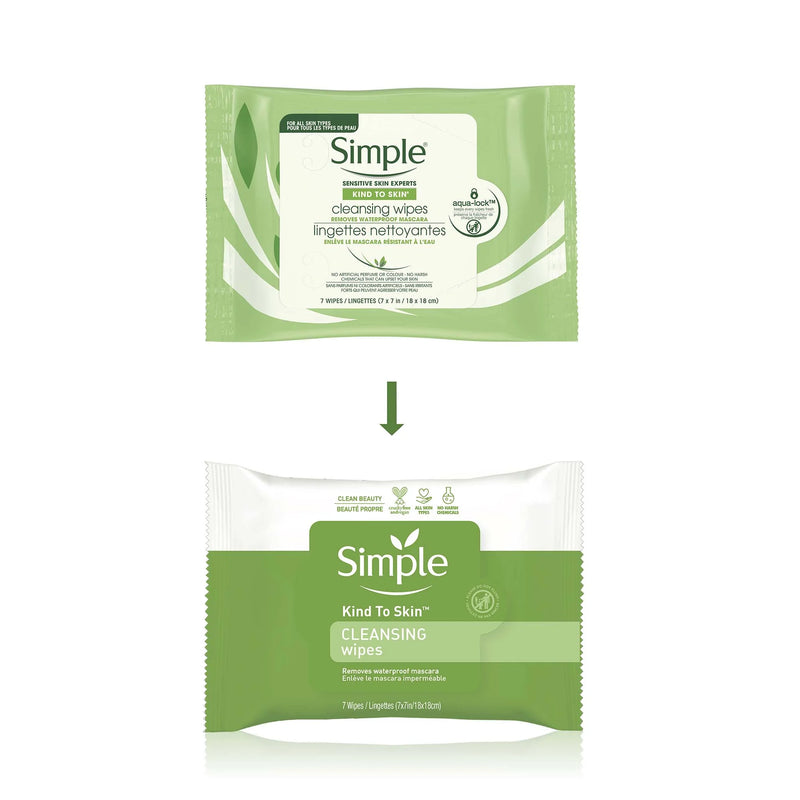 Simple Kind To Skin Cleansing Facial Wipe, 7 Count