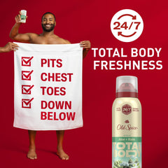 Old Spice Total Body Deodorant Spray, Aloe + Rain, 3.5oz