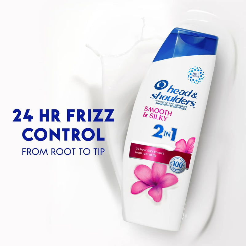 Head & Shoulders 2-in-1 Dandruff Shampoo + Conditioner, Smooth and Silky, 12.5oz