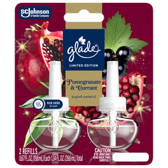 Glade PlugIns Scented Oil Refills, Pomegranate & Currant, 0.67oz, 2 Count