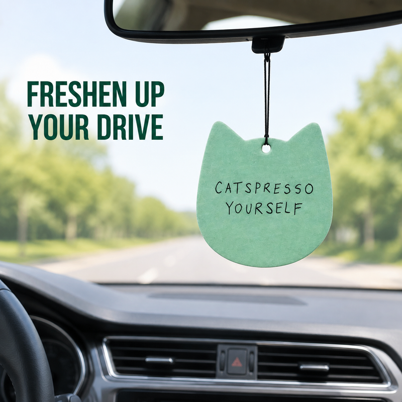 Catspresso Yourself Cat-Shaped Car Air Fresheners, Jasmine, 3"x3", 2-Pack