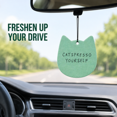 Catspresso Yourself Cat-Shaped Car Air Fresheners, Jasmine, 3"x3", 2-Pack