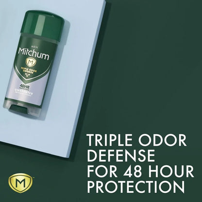 Mitchum Men Triple Odor Defense Antiperspirant Gel, Unscented, 3.4 oz, 2-Pack, image 3