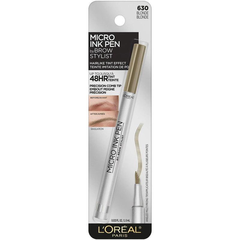 L'Oreal Paris Micro Ink Pen by Brow Stylist with Precision Comb Tip, 630 Blonde