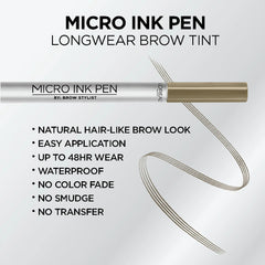 L'Oreal Paris Micro Ink Pen by Brow Stylist with Precision Comb Tip, 630 Blonde