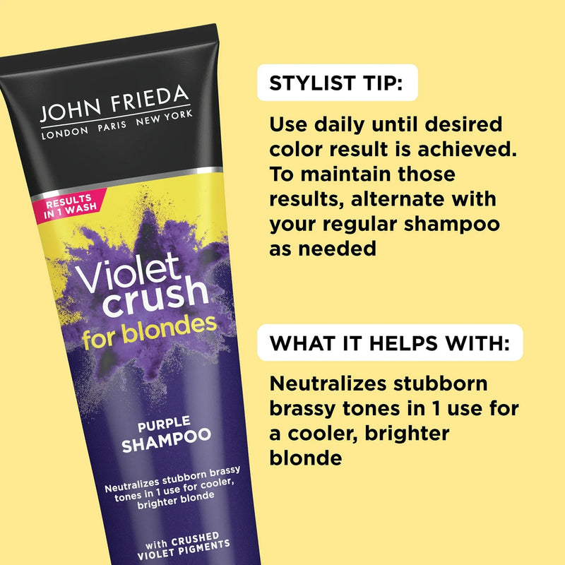 John Frieda Violet Crush for Blondes Purple Shampoo, 8.3oz