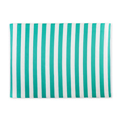 DII Outdoor Rug, Woven Plastic Straw Mat, Aqua & White Stripes, 4x6 ft