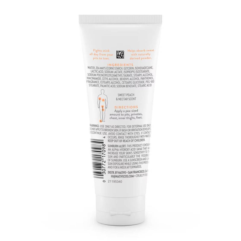 Native Whole Body Deodorant Cream, Sweet Peach & Nectar, 3oz