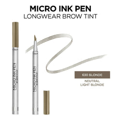 L'Oreal Paris Micro Ink Pen by Brow Stylist with Precision Comb Tip, 630 Blonde