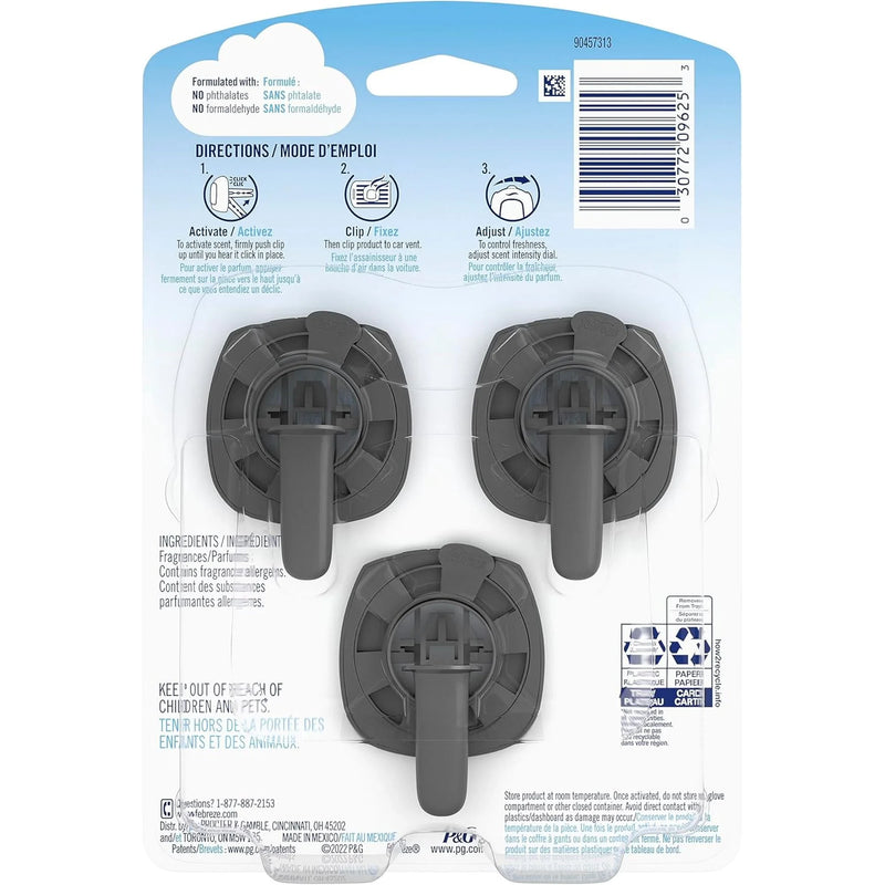 Febreze Car Vent Clip Air Freshener, Gain Island Fresh, 3 Count
