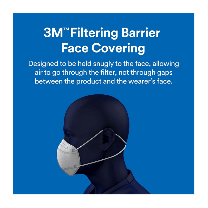 3M Filtering Barrier Face Covering, Breathable Materials, Convenient & Disposable, One Size - First Choice Buying