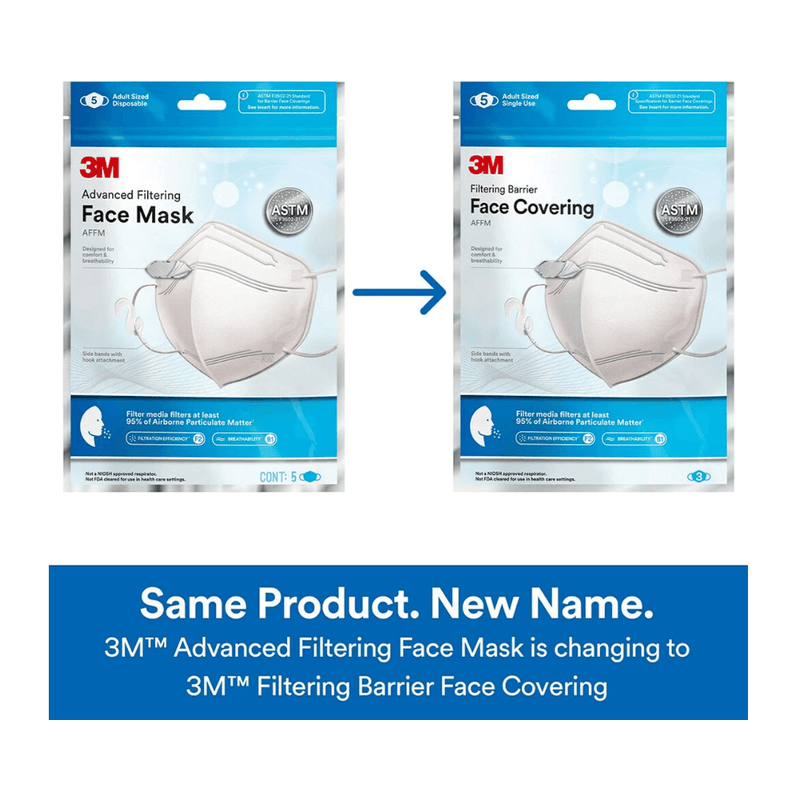 3M Filtering Barrier Face Covering, Breathable Materials, Convenient & Disposable, One Size - First Choice Buying