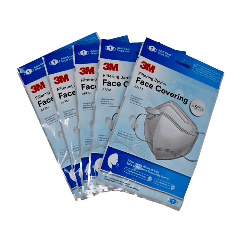 3M Filtering Barrier Face Covering, Breathable Materials, Convenient & Disposable, One Size - First Choice Buying