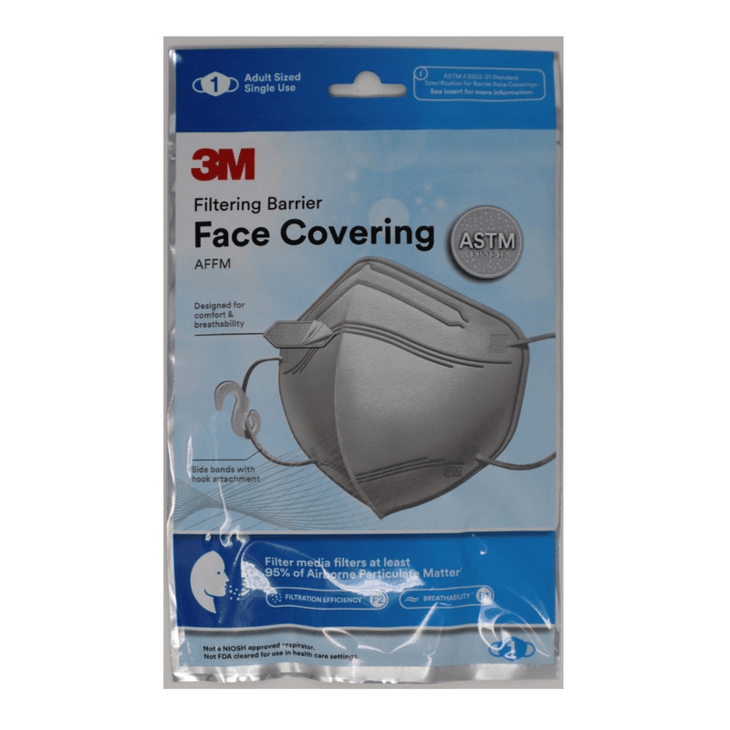 3M Filtering Barrier Face Covering, Breathable Materials, Convenient & Disposable, One Size - First Choice Buying
